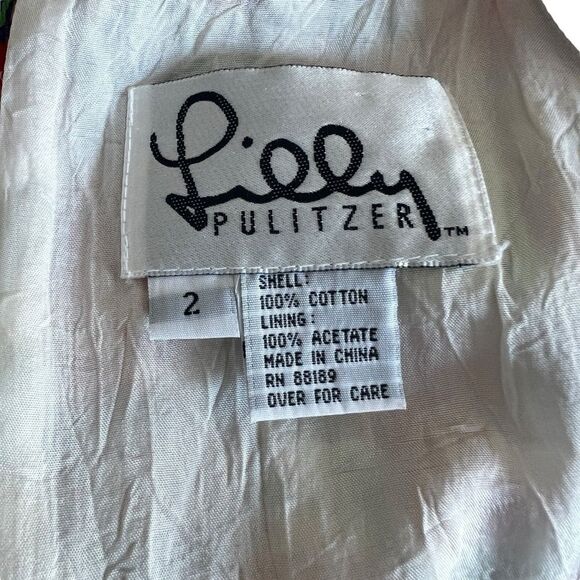 Vintage Lilly Pulitzer Red Roses Floral Sleeveless Shift Dress Size 2 - Picture 9 of 9